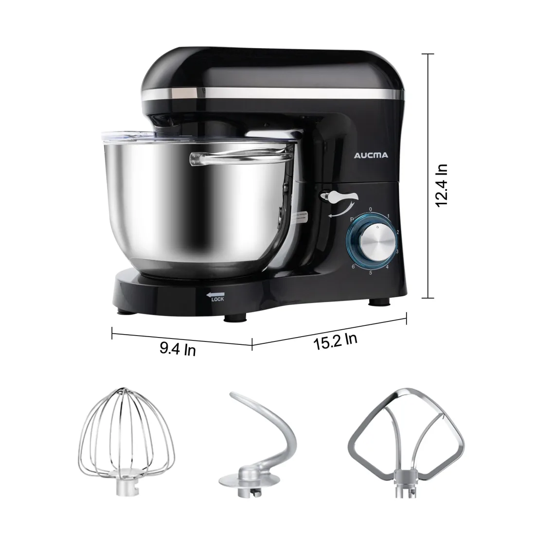 Aucma 6.5-Quart Tilt-Head Stand Mixer view 4