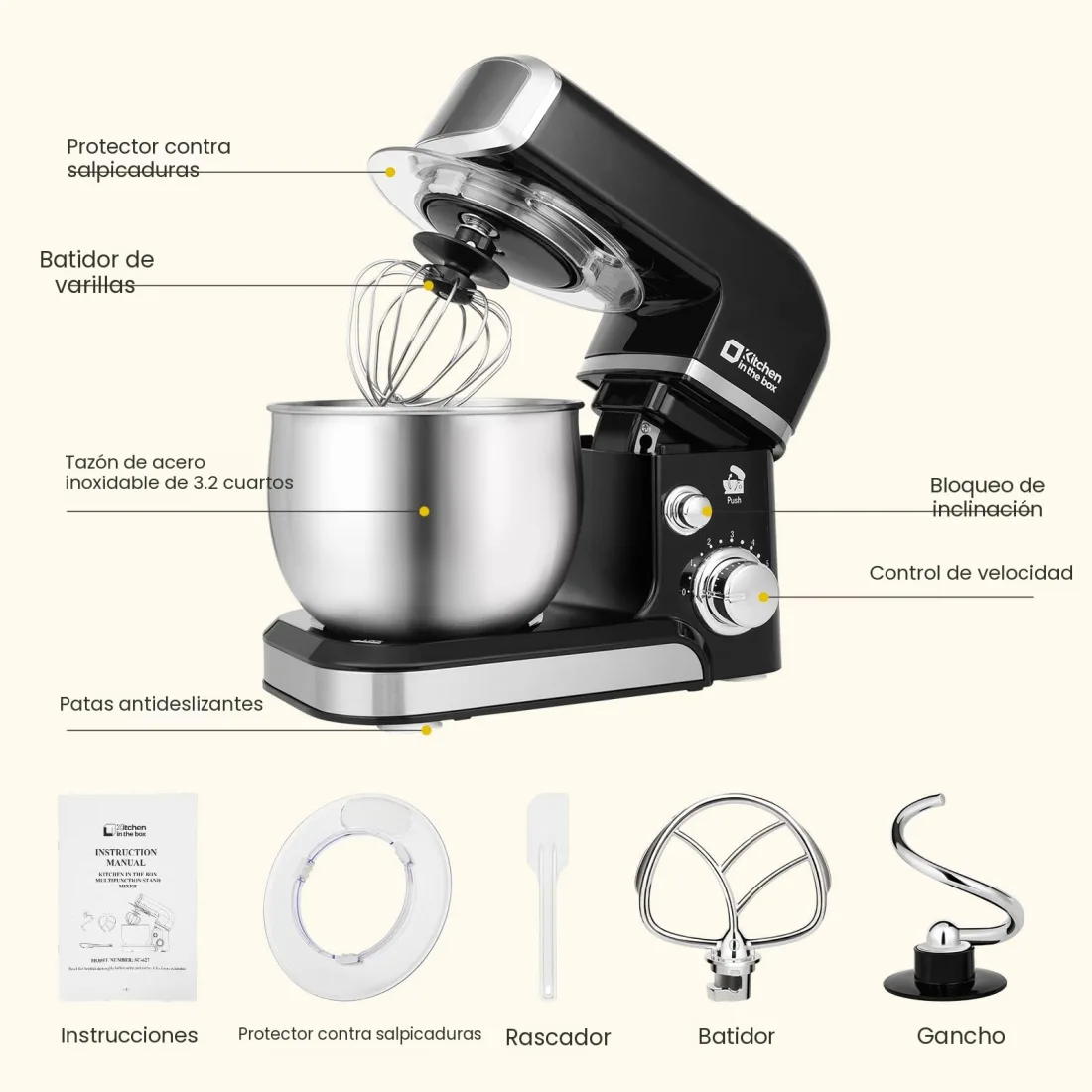 Kitchen in the Box 3.2-Quart Compact Stand Mixer view 2